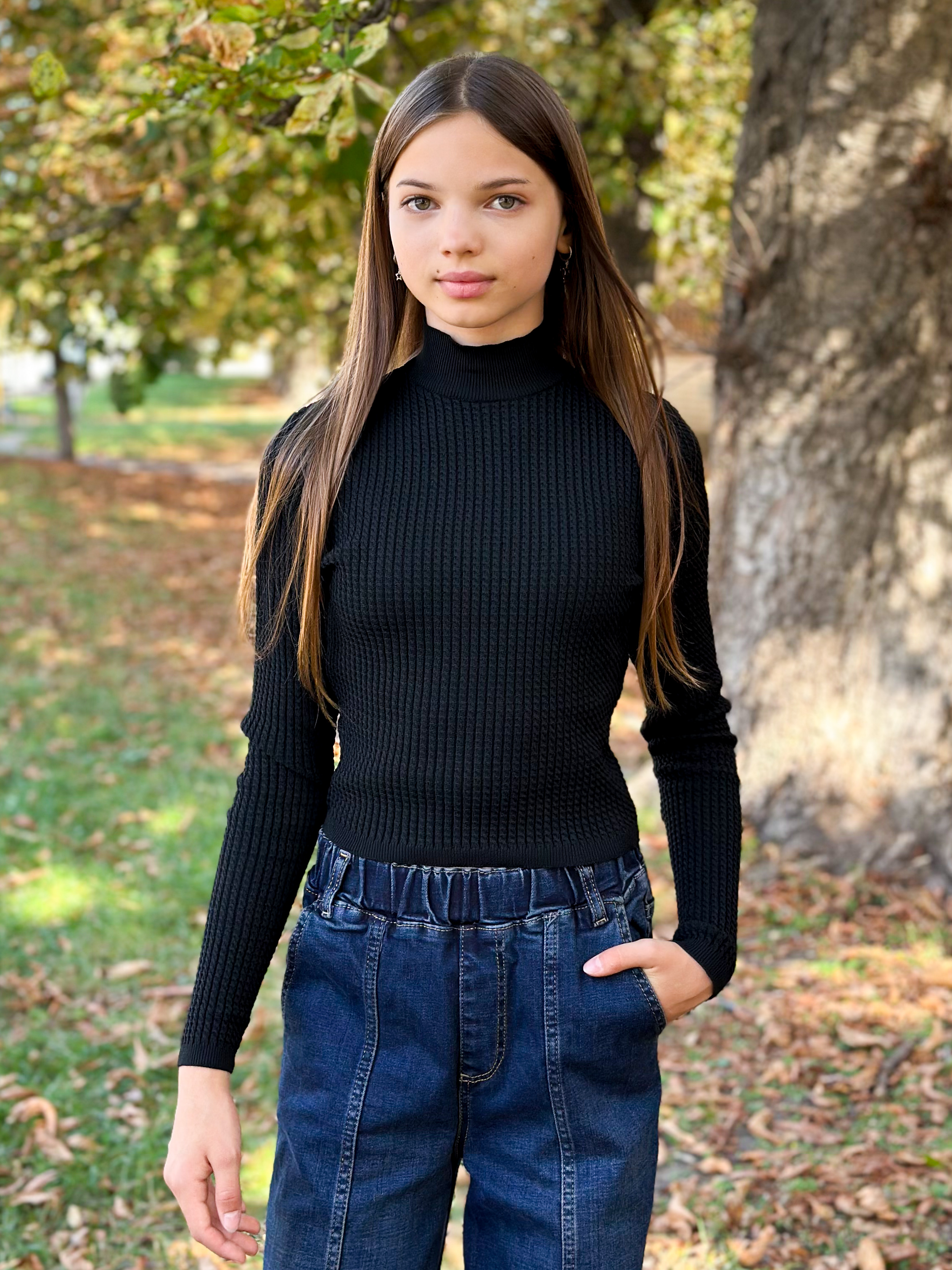 Гольф для дівчинки чорний Mini Moda 0809/гфчор