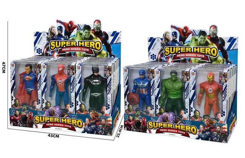 Фигурки героев SuperHero: подсвечиваются, подвижные конечности, высота 27 см, 6 видов Унисекс Китай 3399-23