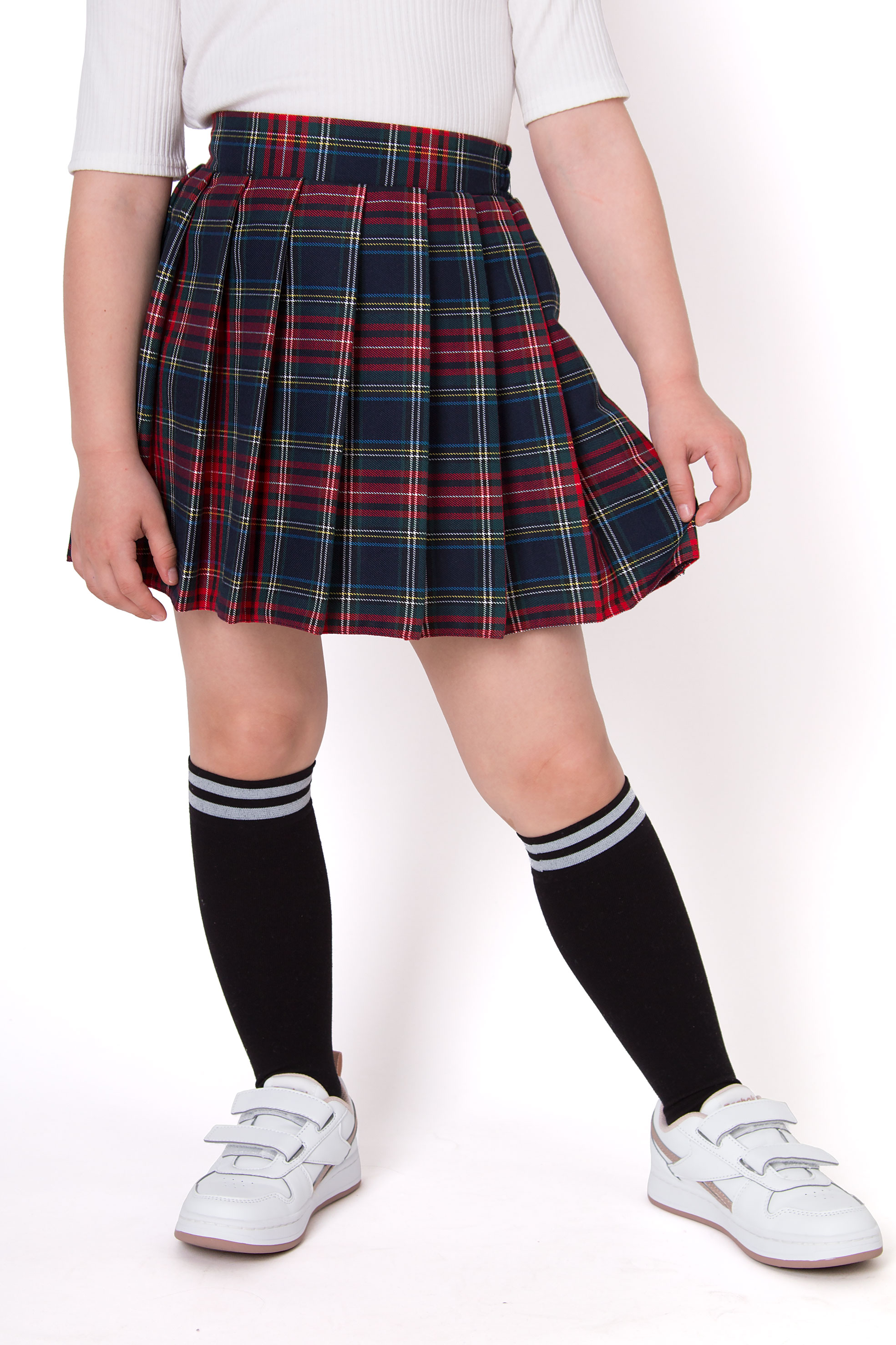 Юбка в клетку для девочки красный Mevis 5069-01