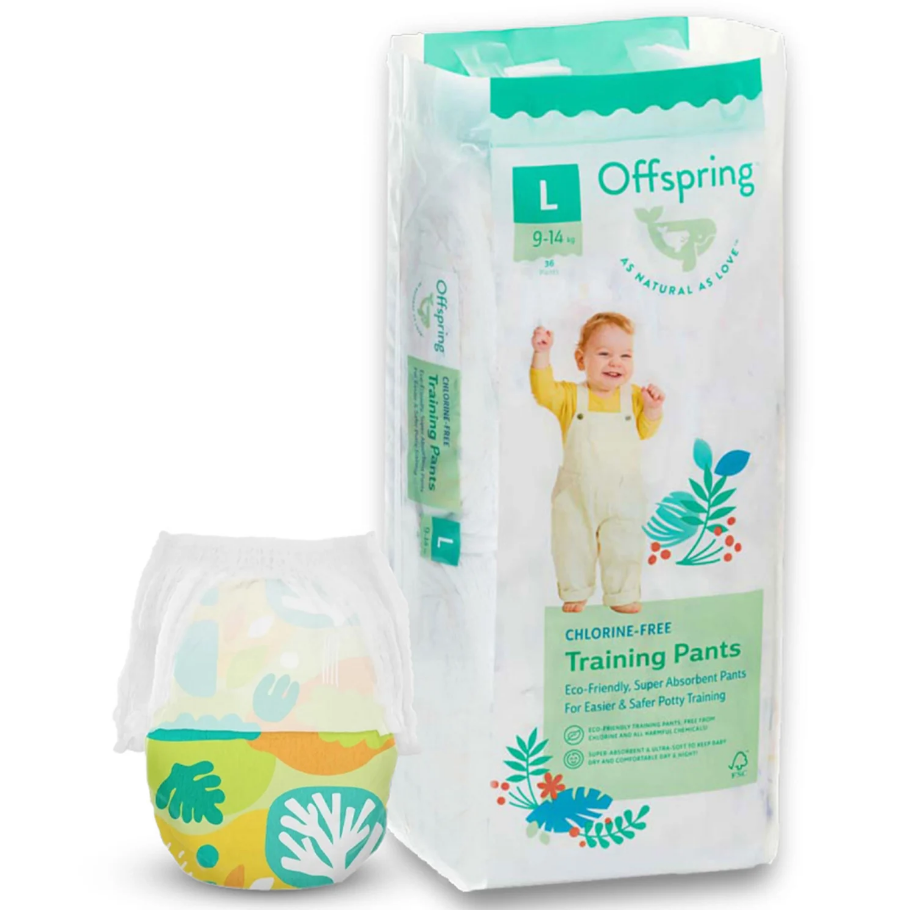 Подгузники трусиками 36 штук, на вес 9-14 кг  Унисекс Offspring 36P-FRT/Ліс