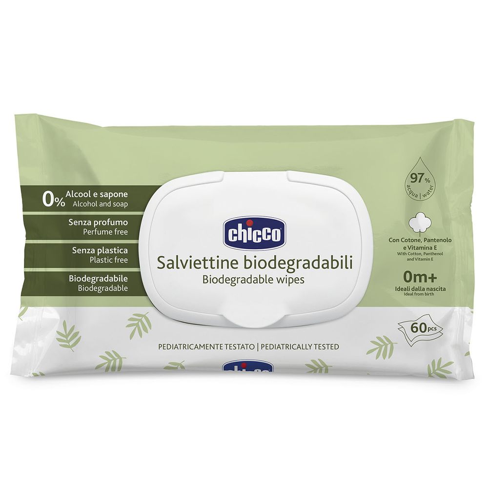 Салфетки биоразлагаемые 60 штук Унисекс Chicco 12050.70