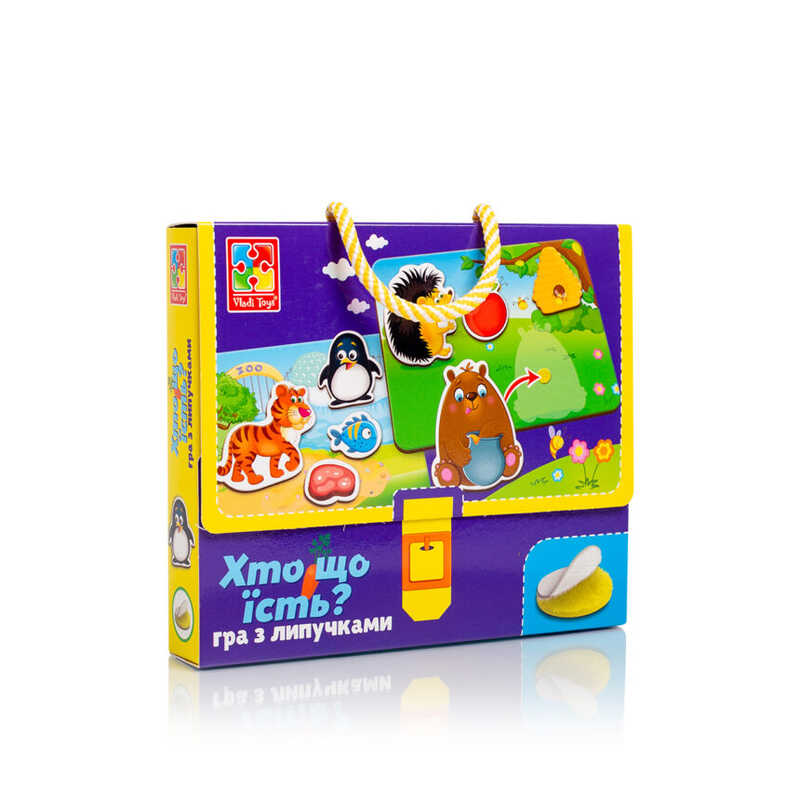 Розвиваючі ігри з липучками: Хто що їсть Унісекс Vladi Toys 1302-27
