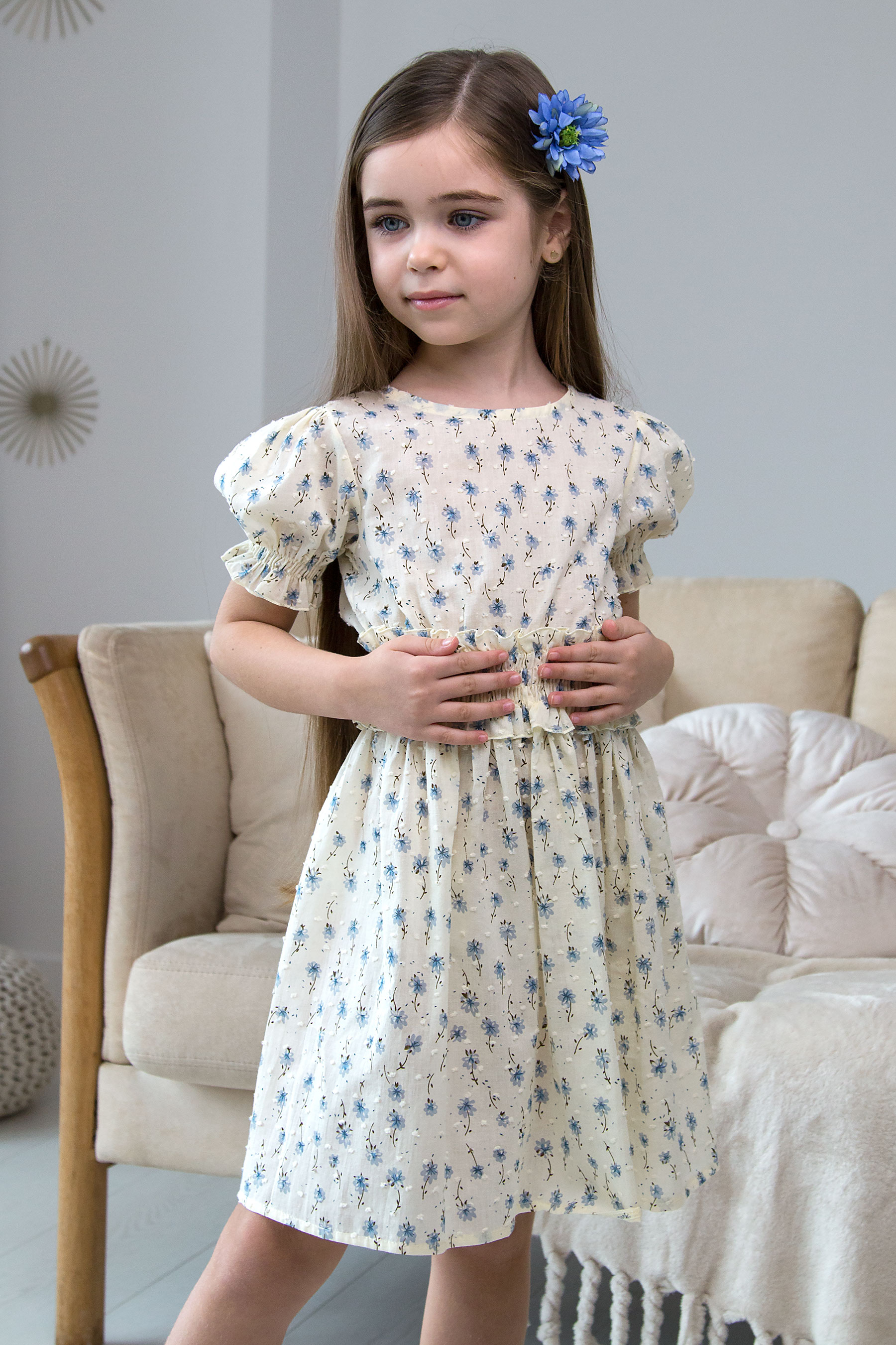 Сукня повсякденна для дівчинки молочний Mevis 5394-01