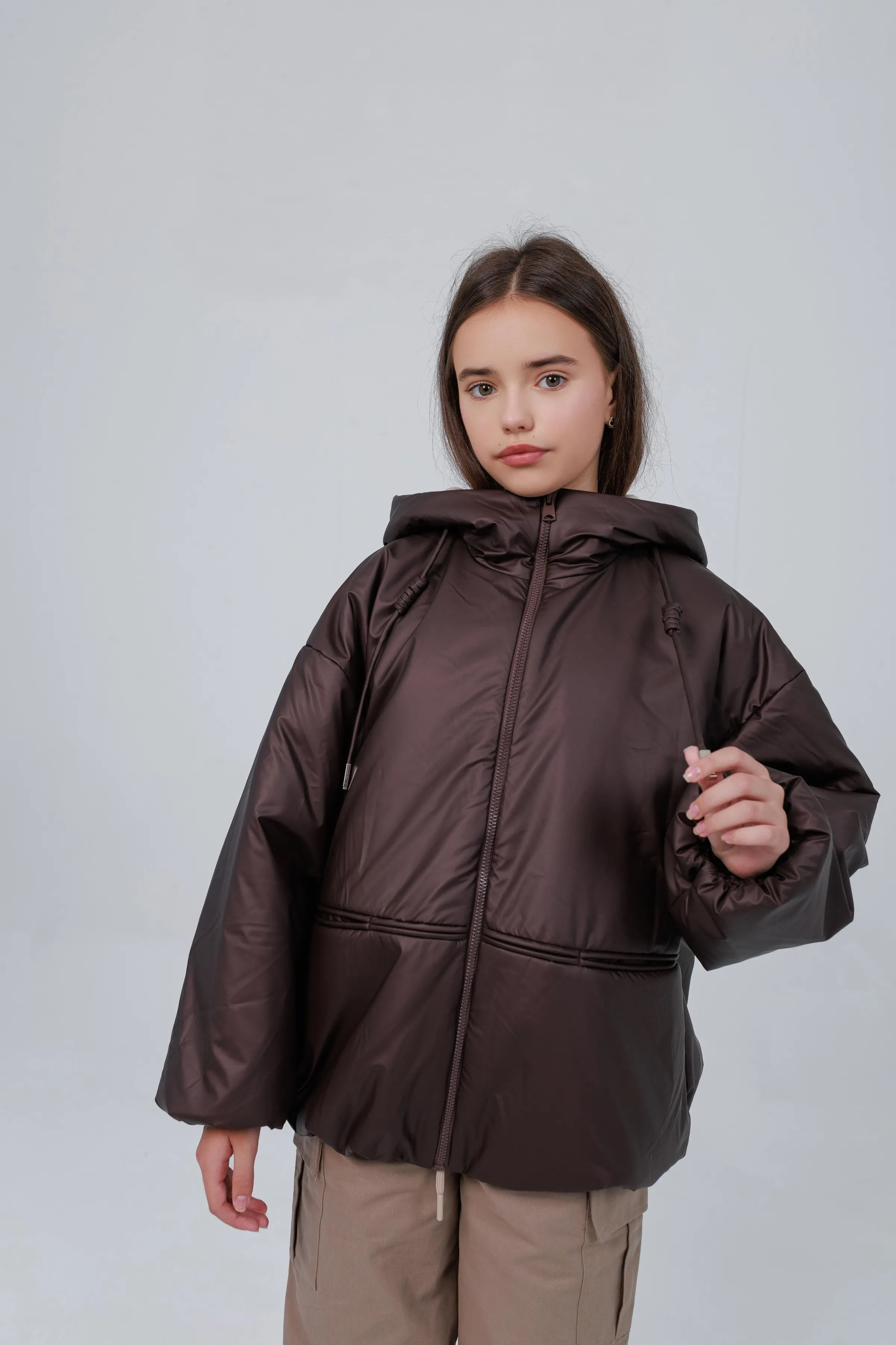 Куртка  для девочки коричневый Цветков Амалія/кор
