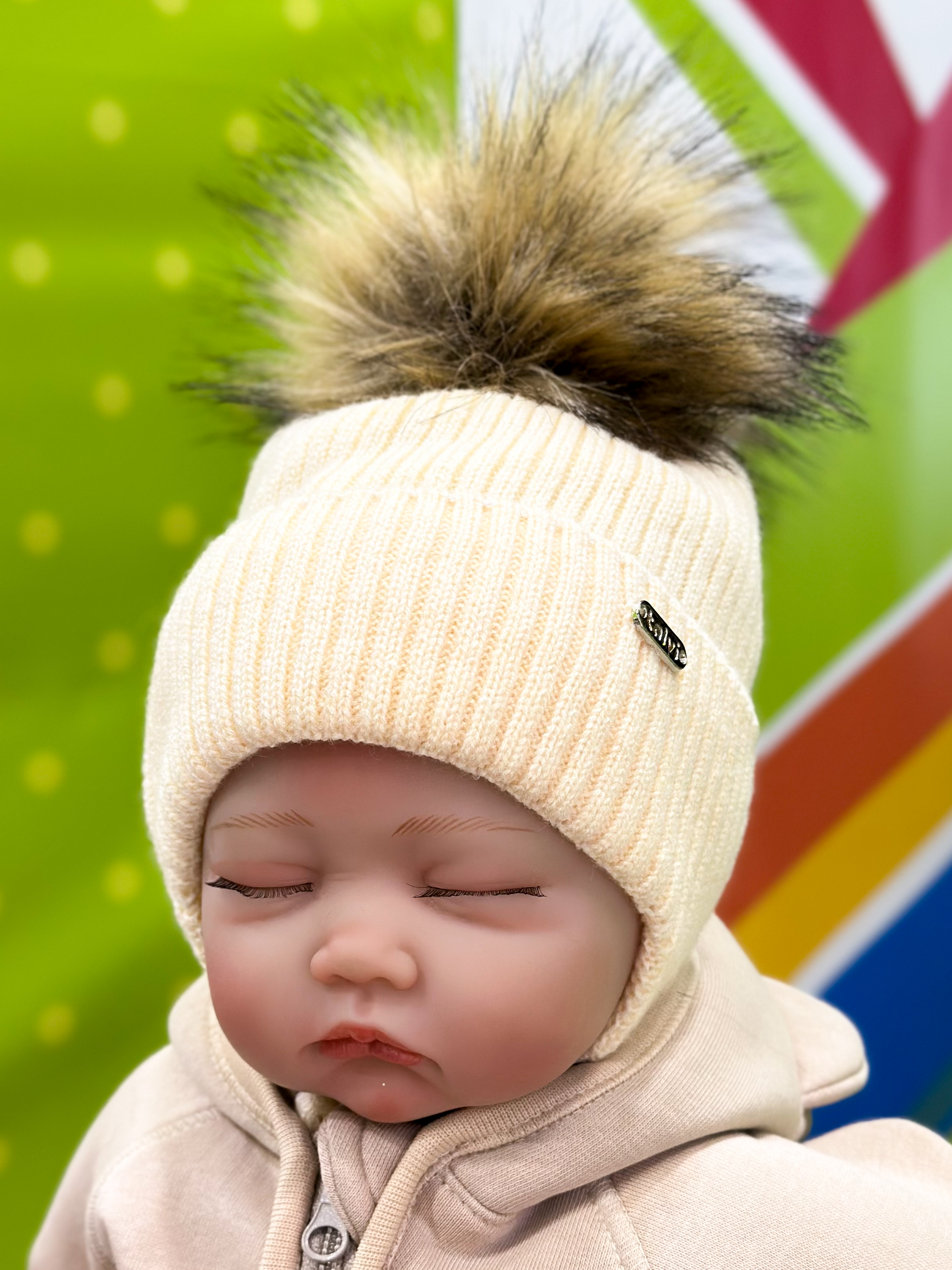 Шапка с флисовой подкладкой для девочки персиковый Talvi Kids 02986/пер