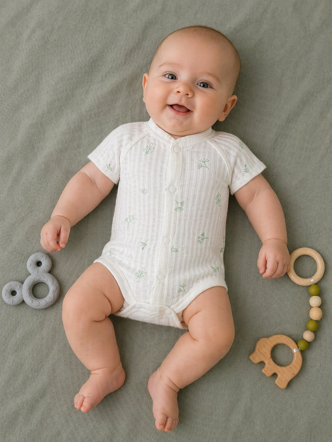 Боді ажур з коротким рукавом для дівчинки кольоровий Україна (НТ) 957Ж/Листочки
