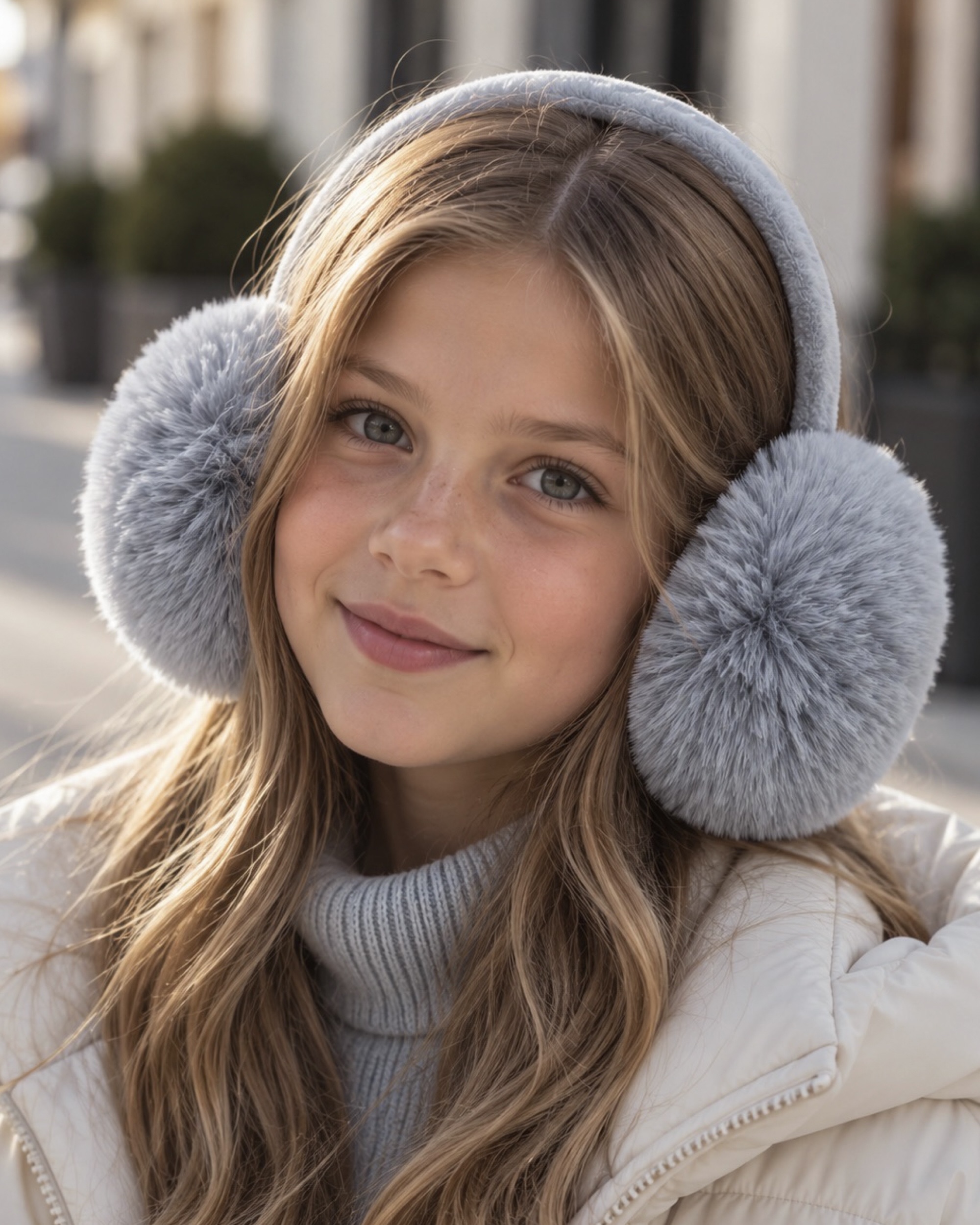 Навушники штучне хутро для дівчинки сірий УкраїнаТ 1709/сір