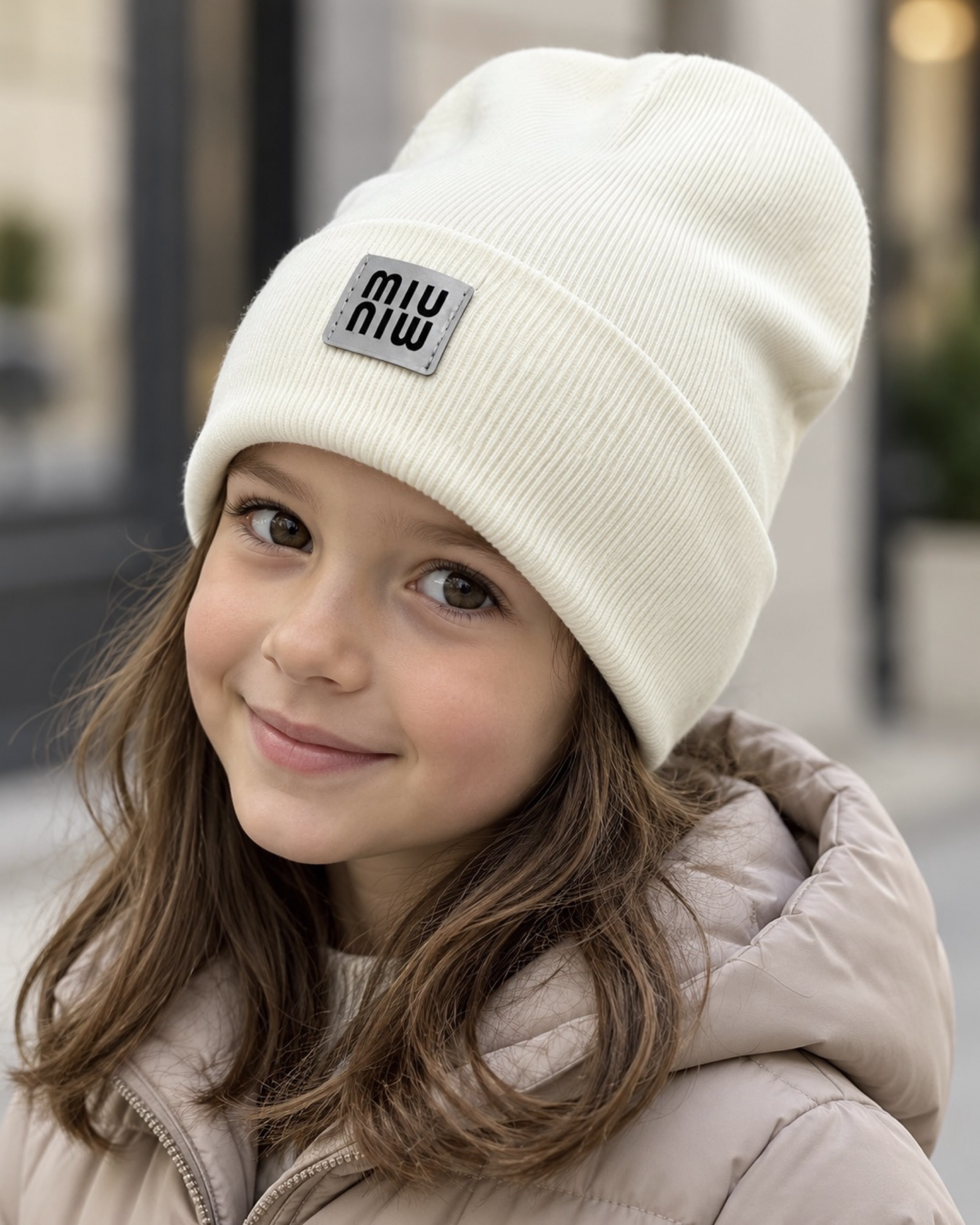 Шапка для дівчинки молочний Talvi Kids MIU/мол
