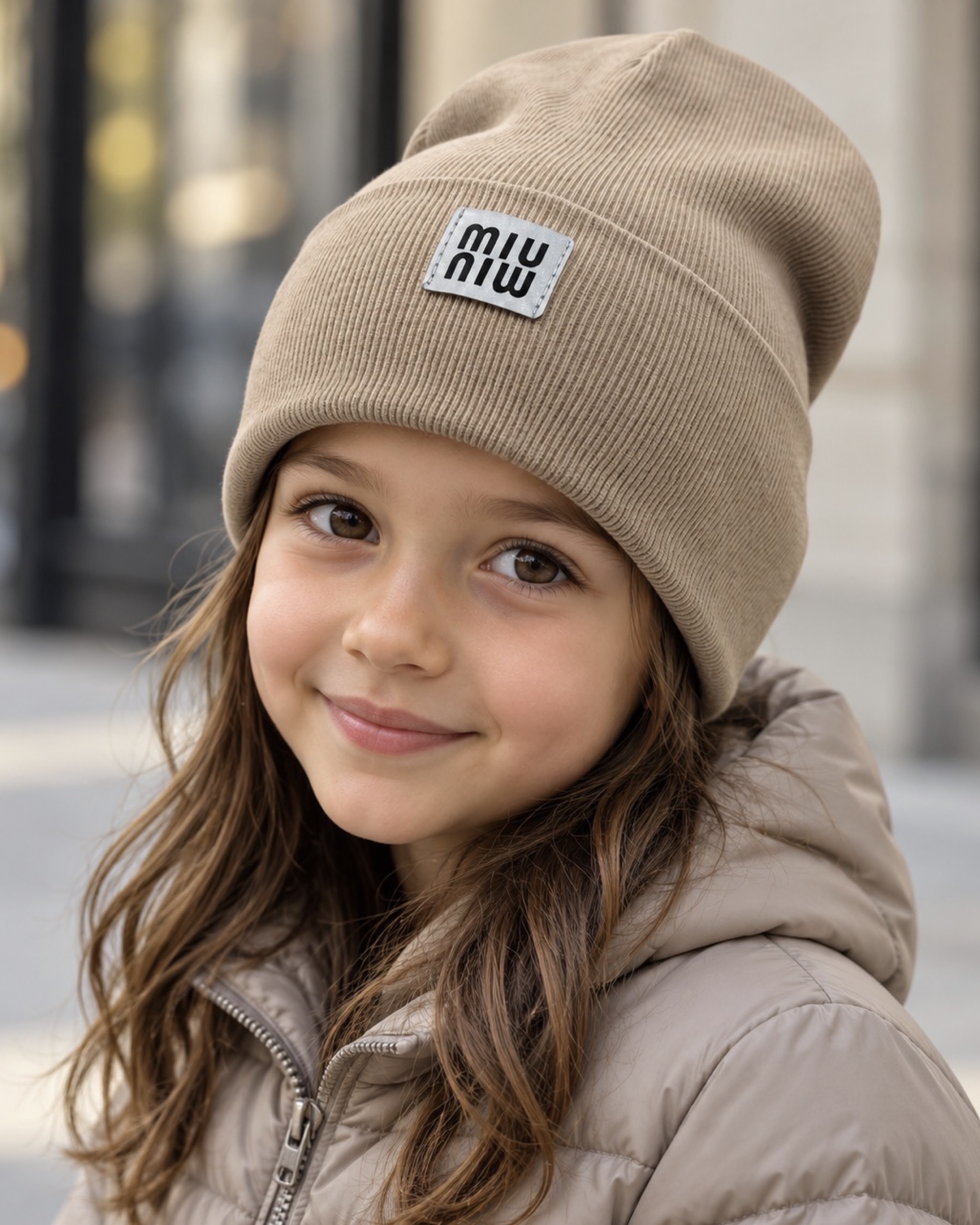 Шапка для дівчинки темно-бежевий Talvi Kids MIU/тбеж