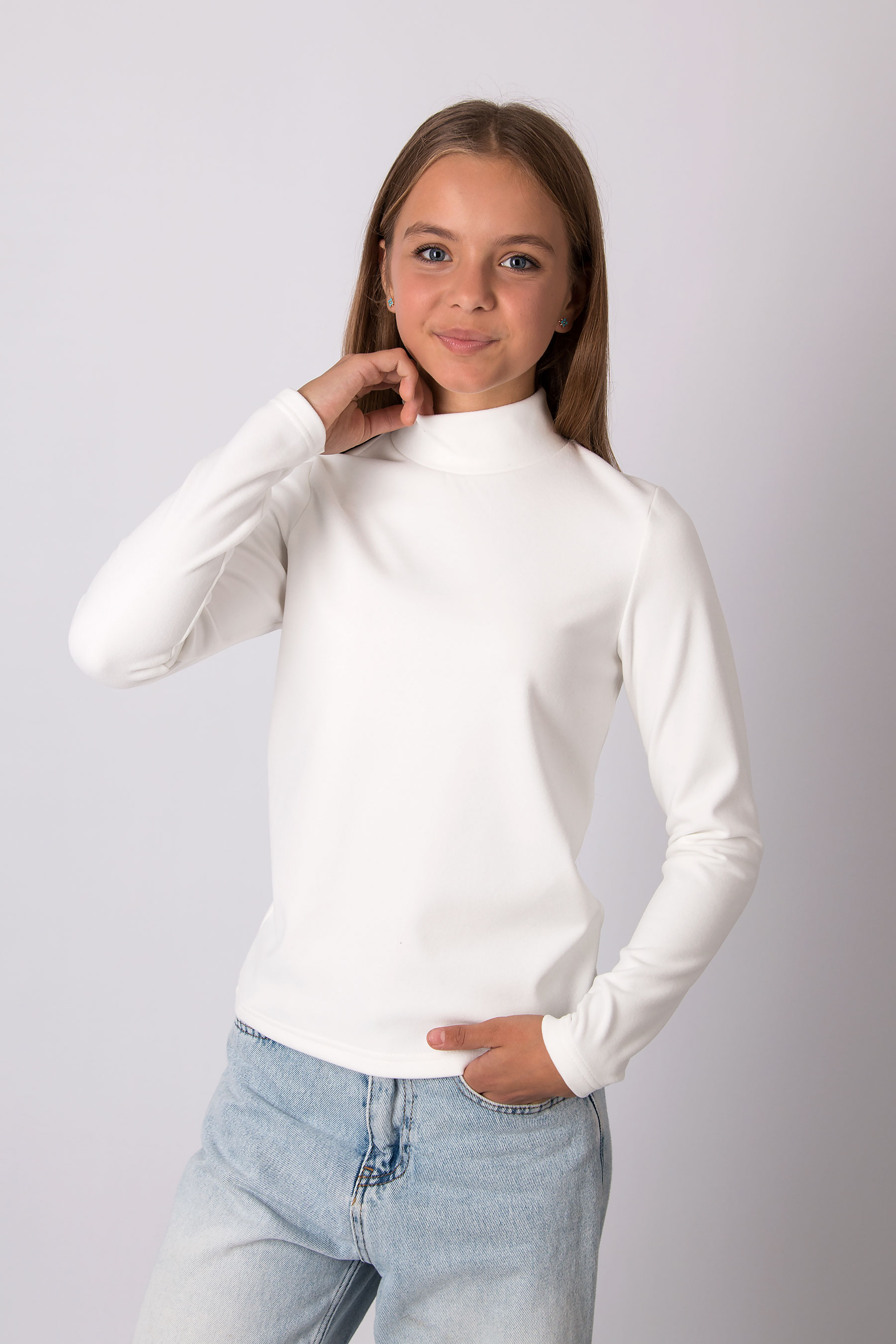 Гольф для дівчинки молочний Mevis 5950-01