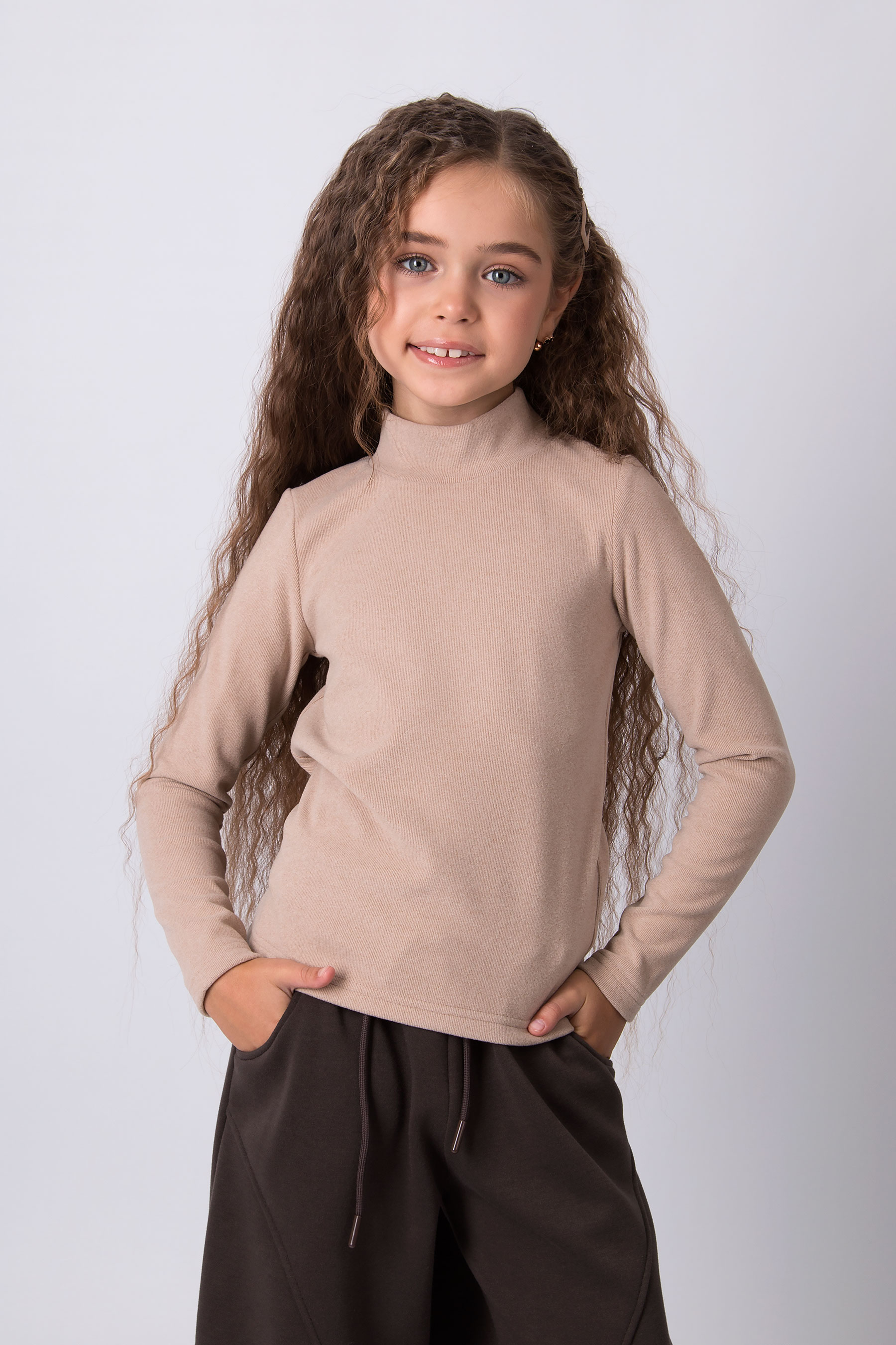 Гольф для дівчинки бежевий Mevis 5949-04
